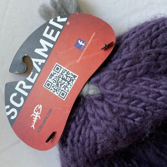 SCREAMER Women's Hand Knit "Vail" Hat with Ties NWT Size OSFM - Picture 4 of 7